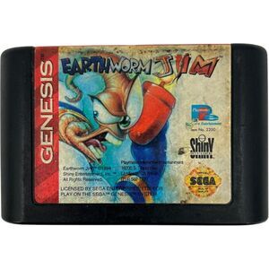 Sega Genesis Earthworm Jim Game Cartridge 16-Bit